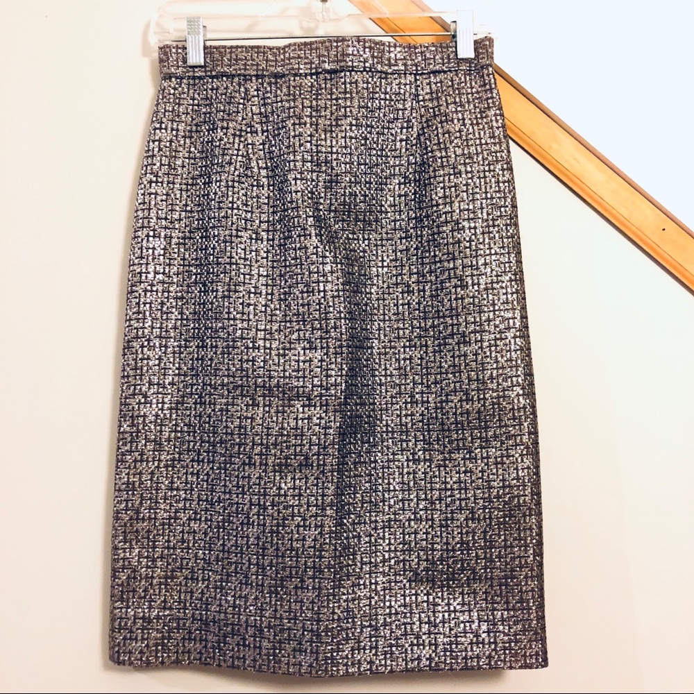 Vintage metallic pencil skirt